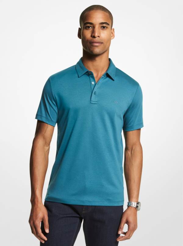 Panske Polokosele Michael Kors Embroidered Logo Cotton Tyrkysové - Oblecenie Michael Kors Akcia | ENSGW-9504